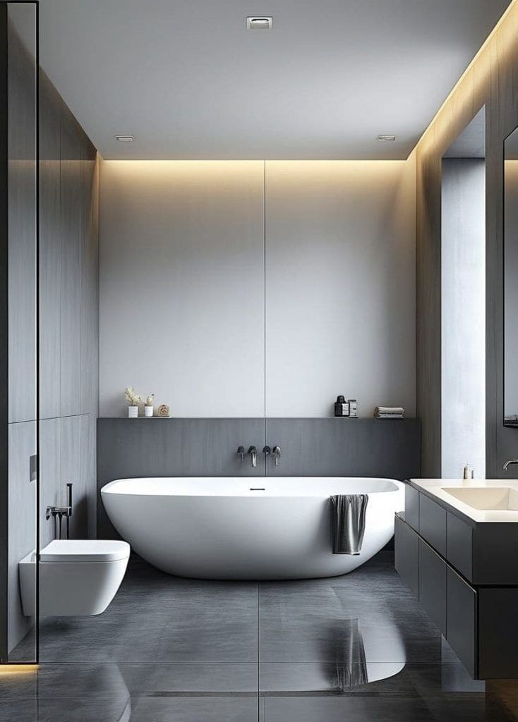 Minimalist Grey Bathroom Oasis