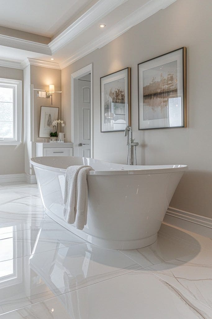 Minimalist Serenity Bathroom with Luxe Finishes