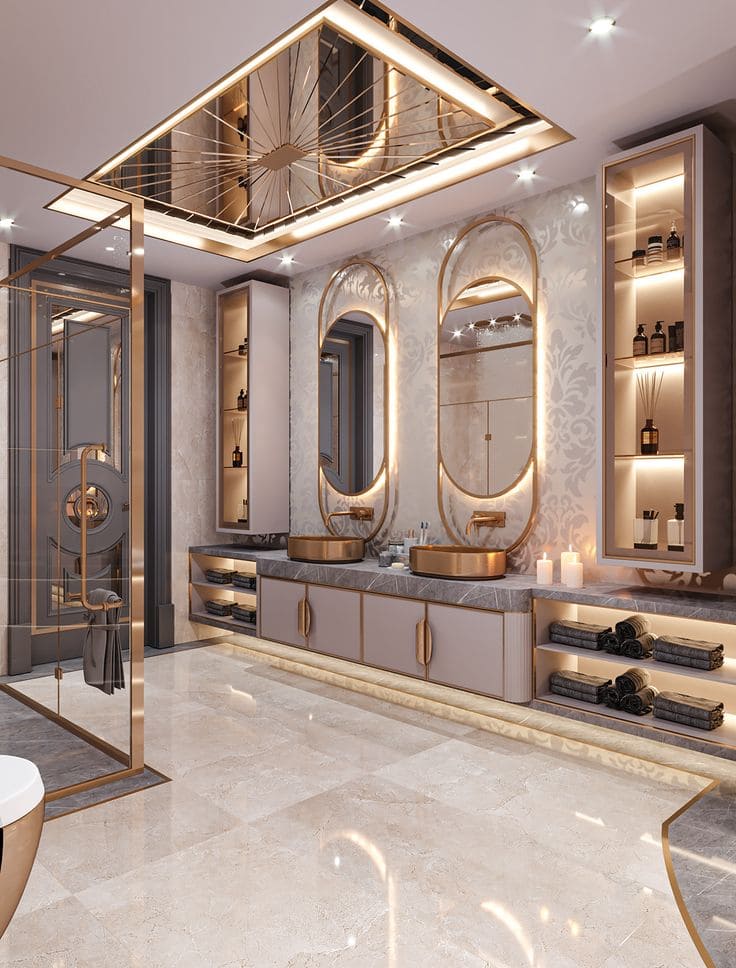 Opulent Rose Gold Bathroom Sanctuary