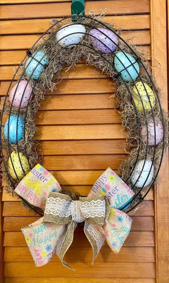 Pastel Eggshell Elegance Easter Wreath