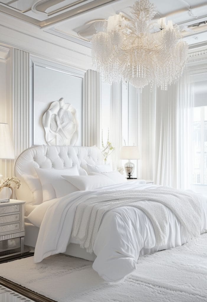 Pure White Elegance for a Luxurious Bedroom Retreat