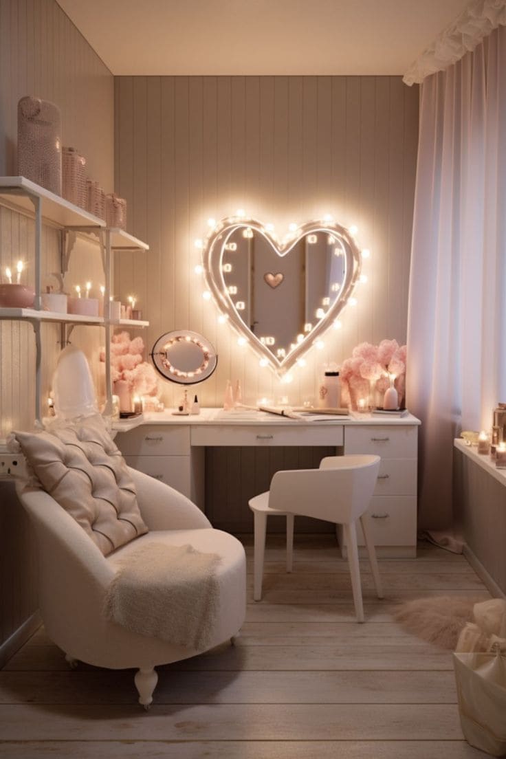 Romantic Heart Vanity with Cozy Accents