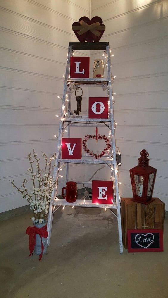 Romantic Ladder Display of Love