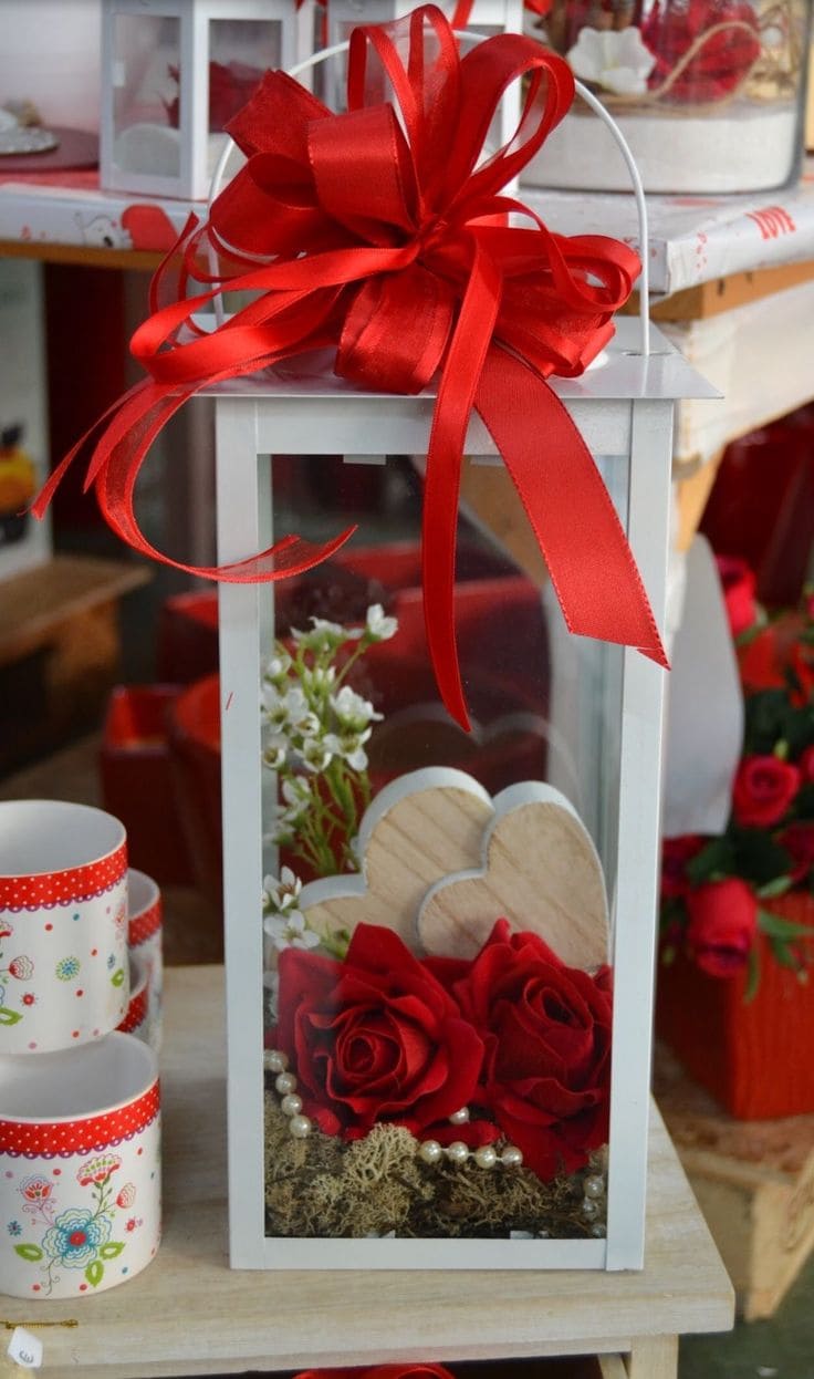 Romantic Lantern with Elegant Roses