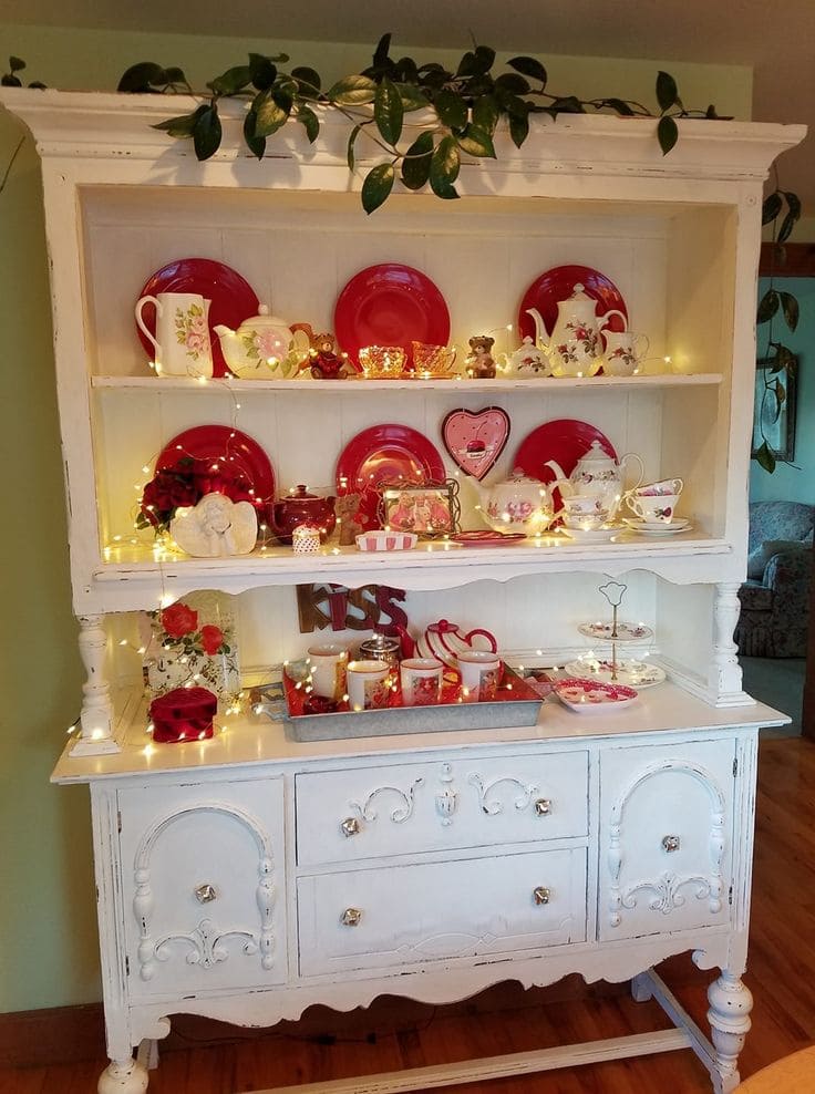 Romantic Valentines Day Hutch Display