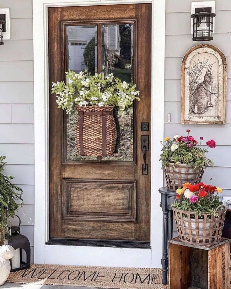 Rustic Basket Door Charm for Spring