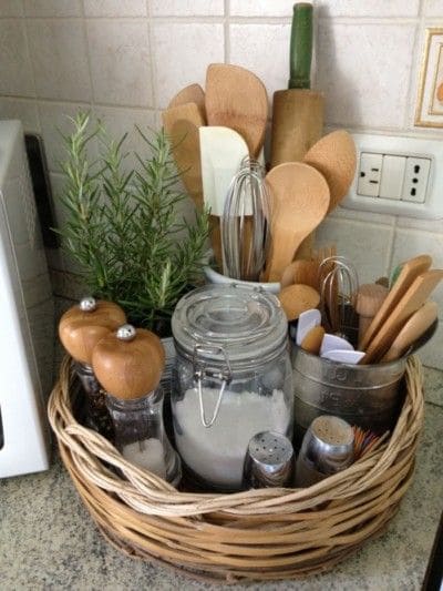 Rustic Basket for Utensil Organization