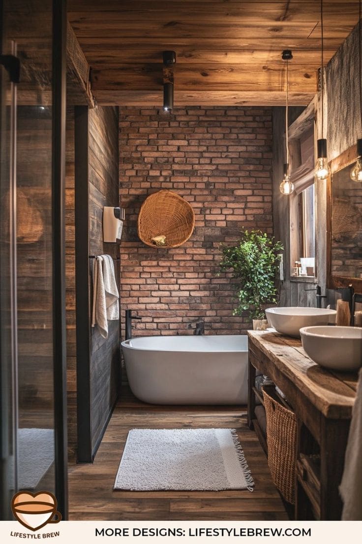 Rustic Brick and Warm Wood Elegance