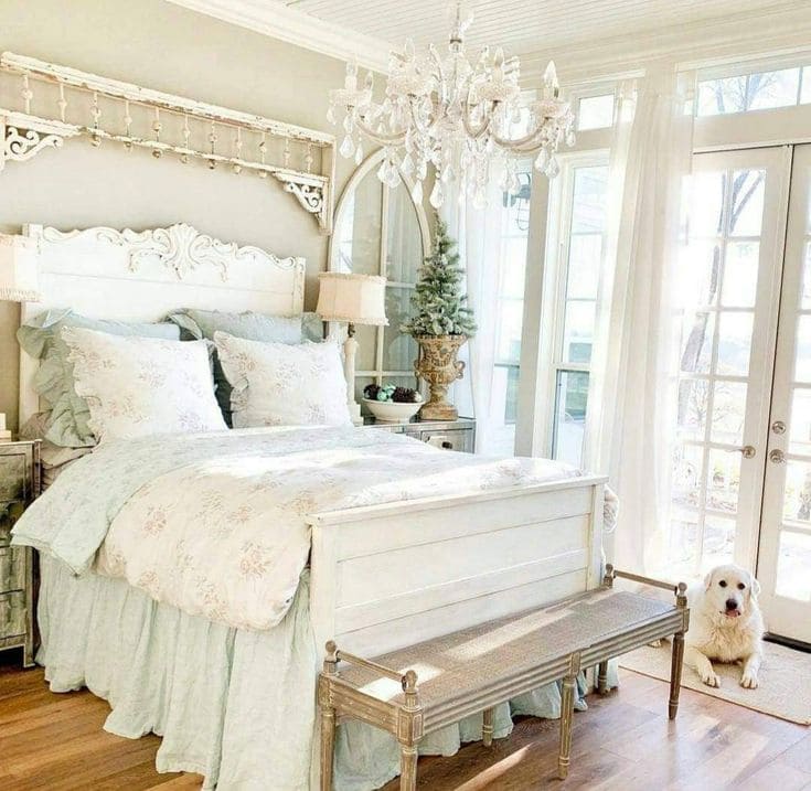 Rustic Elegance Bedroom with Cozy Bench