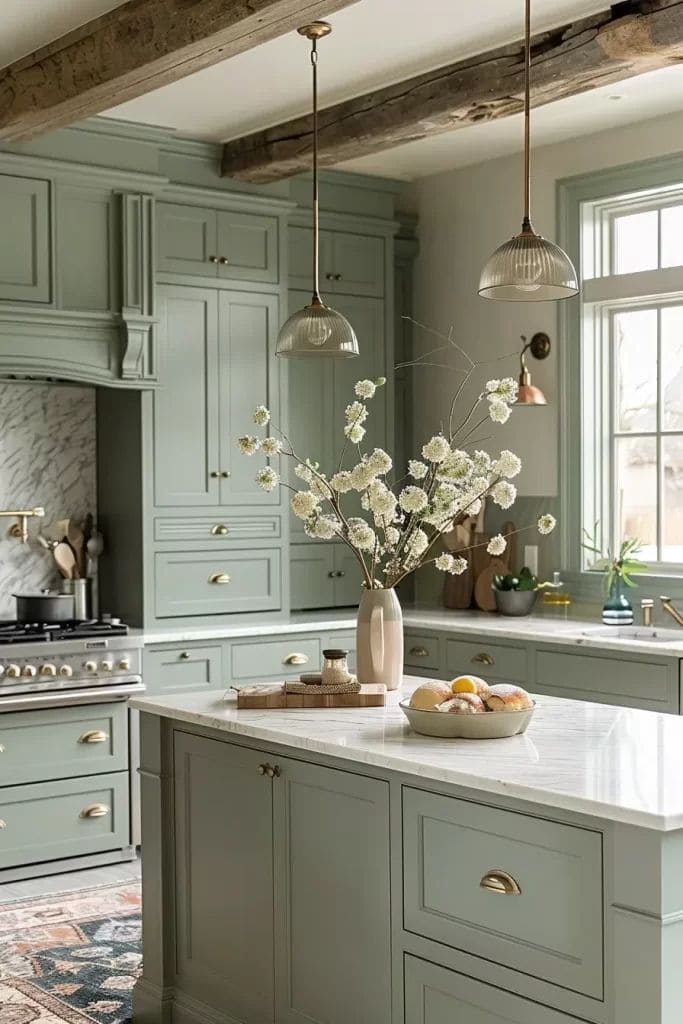 Rustic Elegance Sage Green Kitchen Inspiration