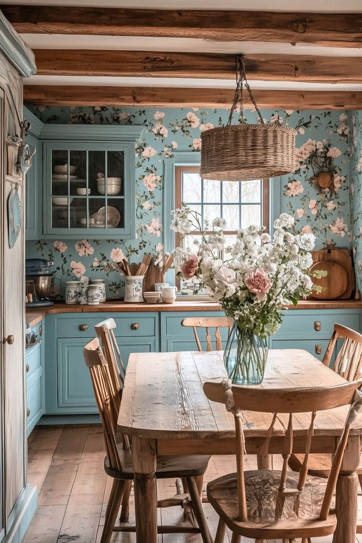 Rustic Floral Charm Kitchen Retreat