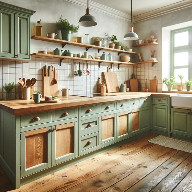 Rustic Sage Green Kitchen Dream