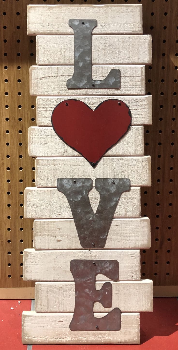 Rustic Wooden LOVE Valentines Sign