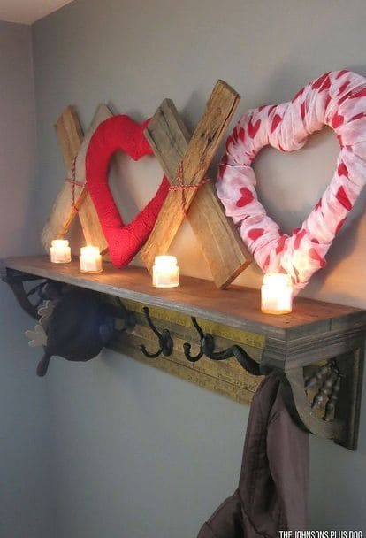 Rustic XOXO Valentines Shelf Decor