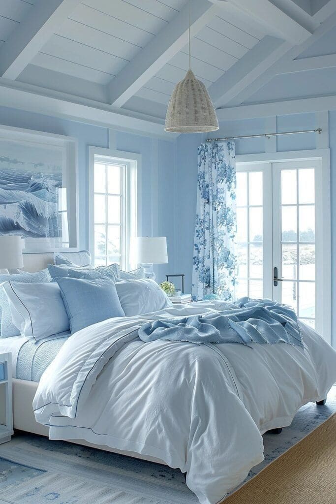 Serene Coastal Blue Bedroom Elegance