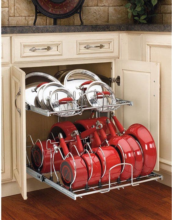 Sleek Pull-Out Racks for Cookware