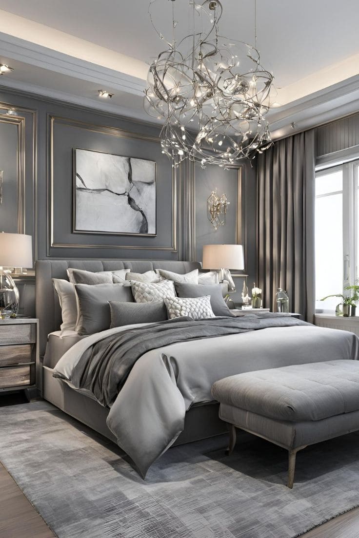 Sophisticated Gray Elegance for Luxurious Bedrooms