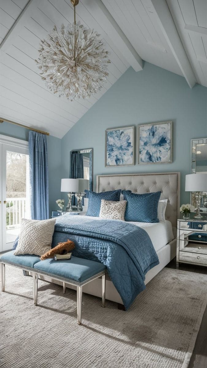 Sophisticated Tranquil Blue Bedroom Haven