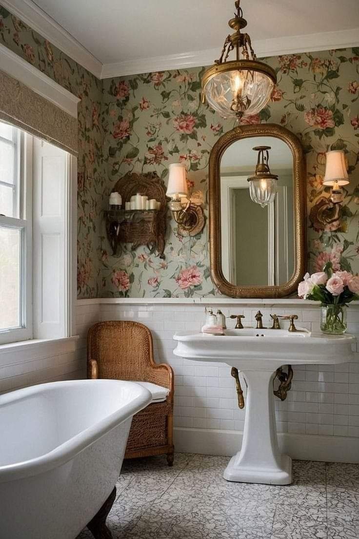 Timeless Elegance with Floral Charm Bathroom