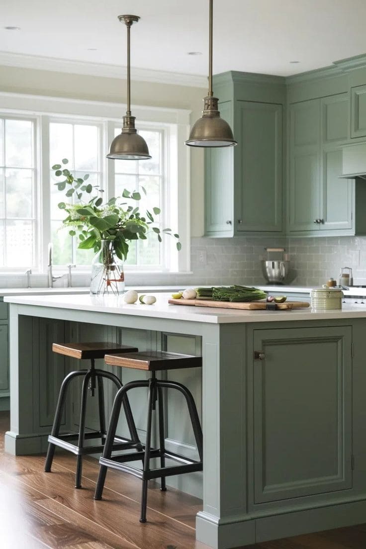 Timeless Elegance with Sage Green Cabinets