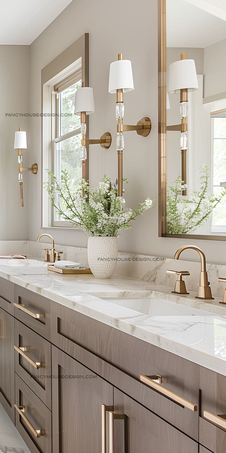 Timeless Gold Accents with Marble Elegance