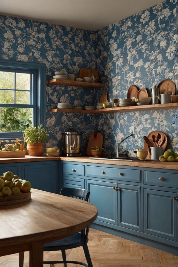 Timeless Navy Floral Kitchen Delight