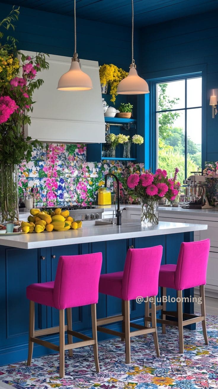 Vibrant Floral Splash Kitchen Bliss