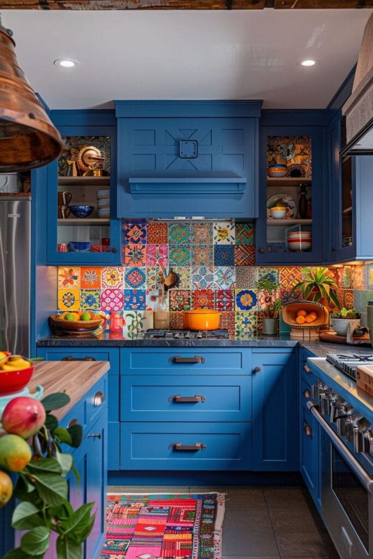 Vibrant Tile-Inspired Kitchen Wallpaper Magic