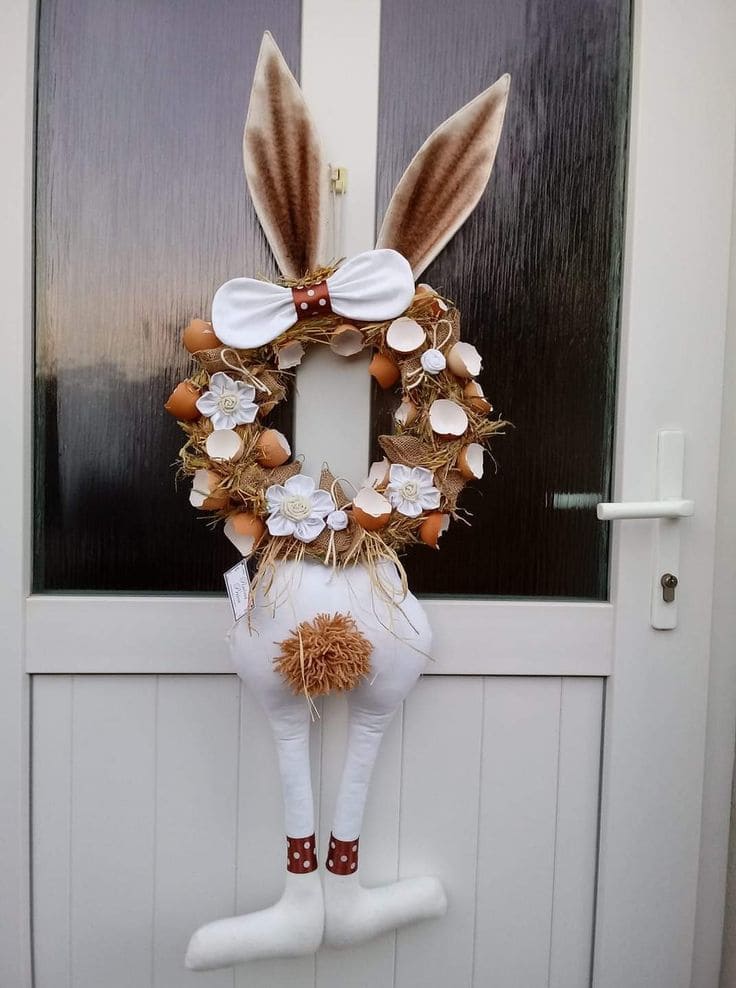 Whimsical Bunny Body Easter Wreath