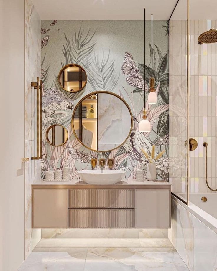 Whimsical Nature-Inspired Bathroom Escape