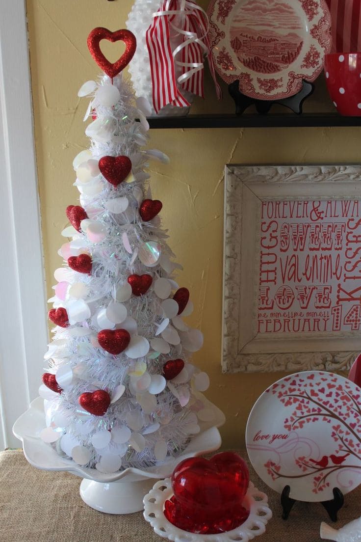 Whimsical Valentines Day Tabletop Tree