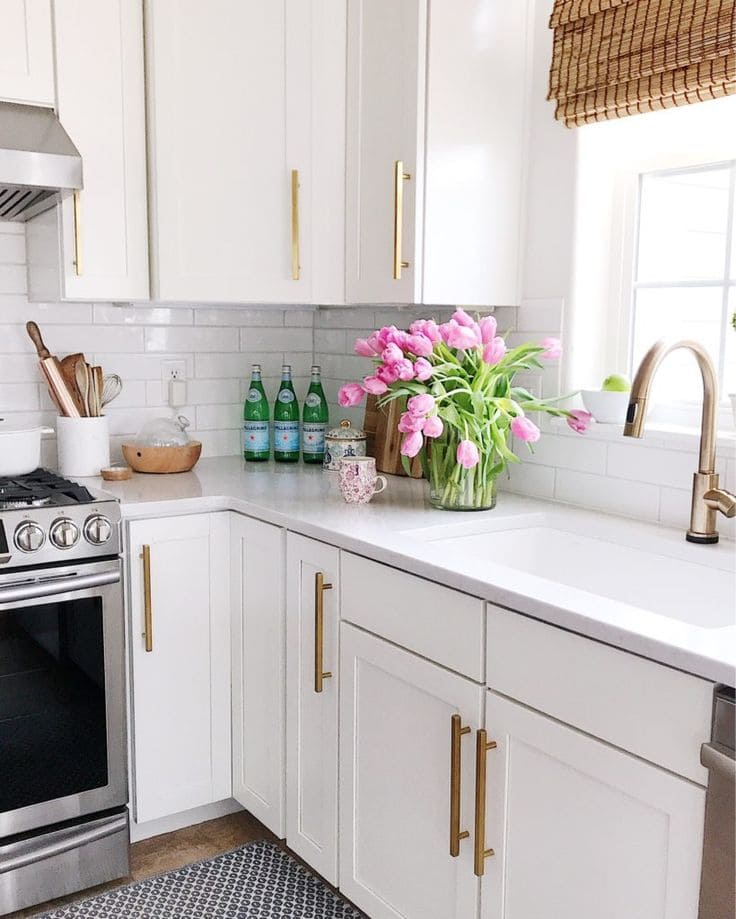 White Kitchen with Bold Florals