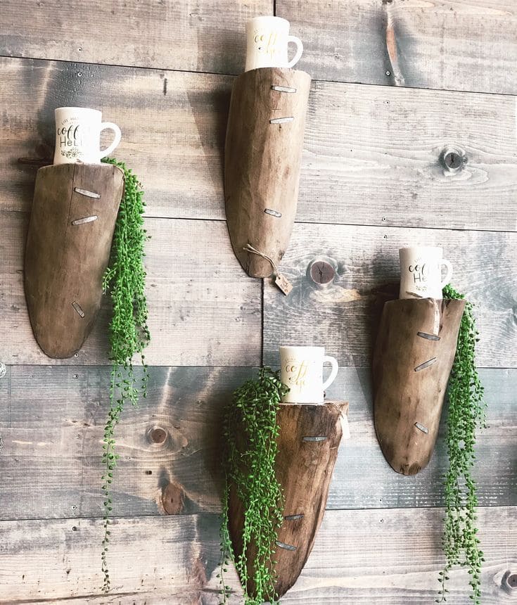 Wooden Stump Wall Shelves