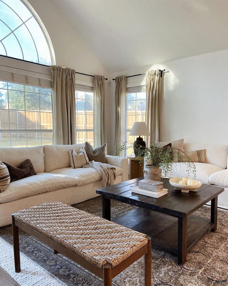 Airy Brown and Cream Living Space