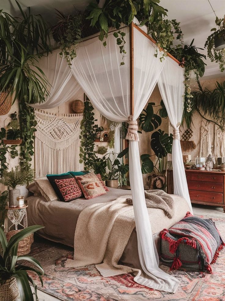 Bohemian Jungle Canopy Bedroom Escape