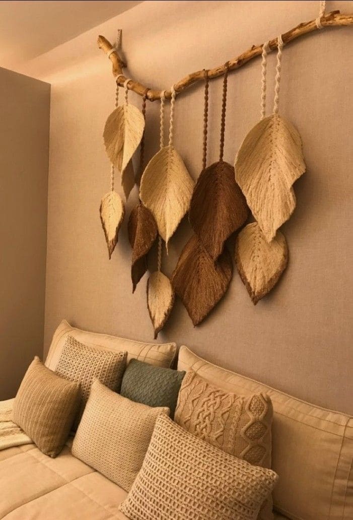 Boho Chic Macrame Leaf Wall Hanging