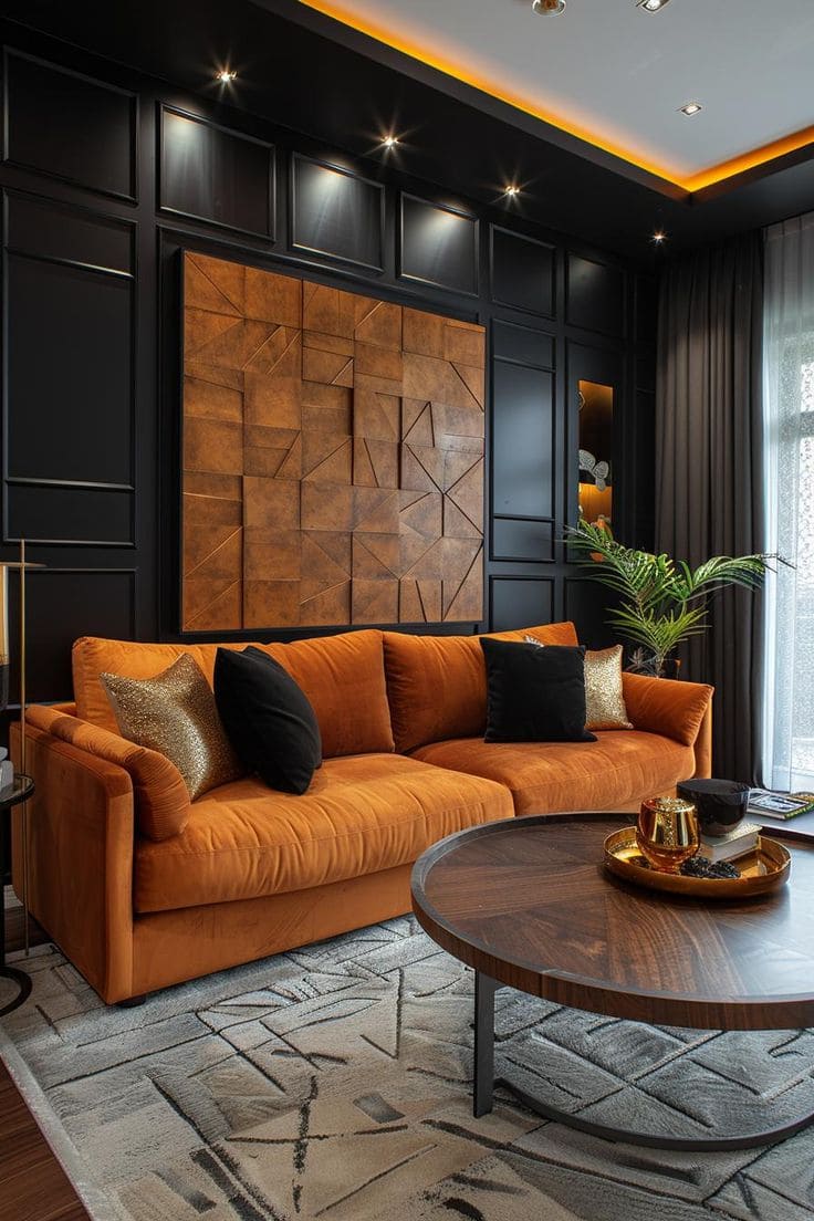 Bold Luxurious Brown Living Room Style