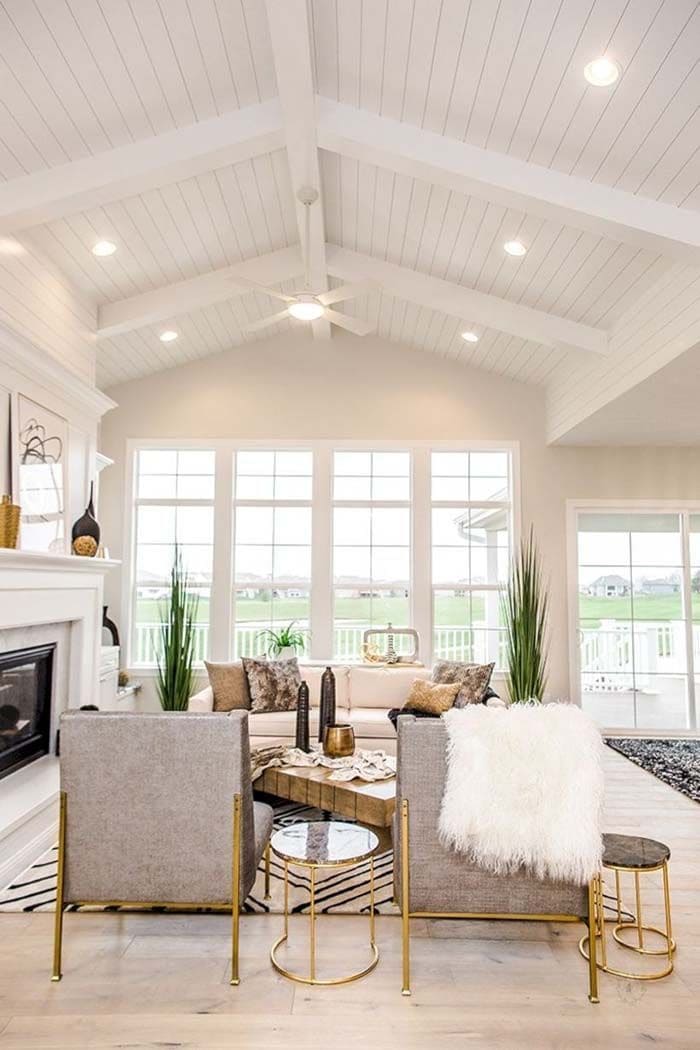 Bright and Airy White Vaulted Ceiling Elegance