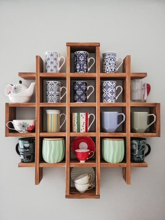 Charming Mug Display for Coffee Lovers