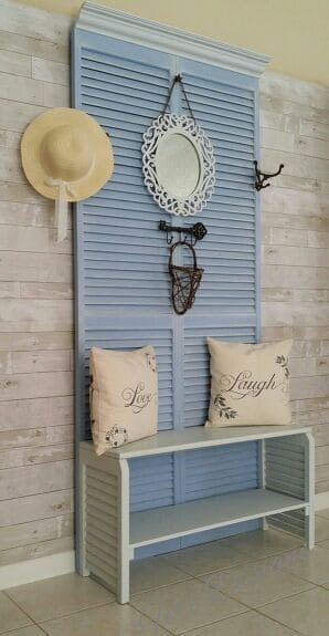 Charming Shutter Bench for Cozy Entryways