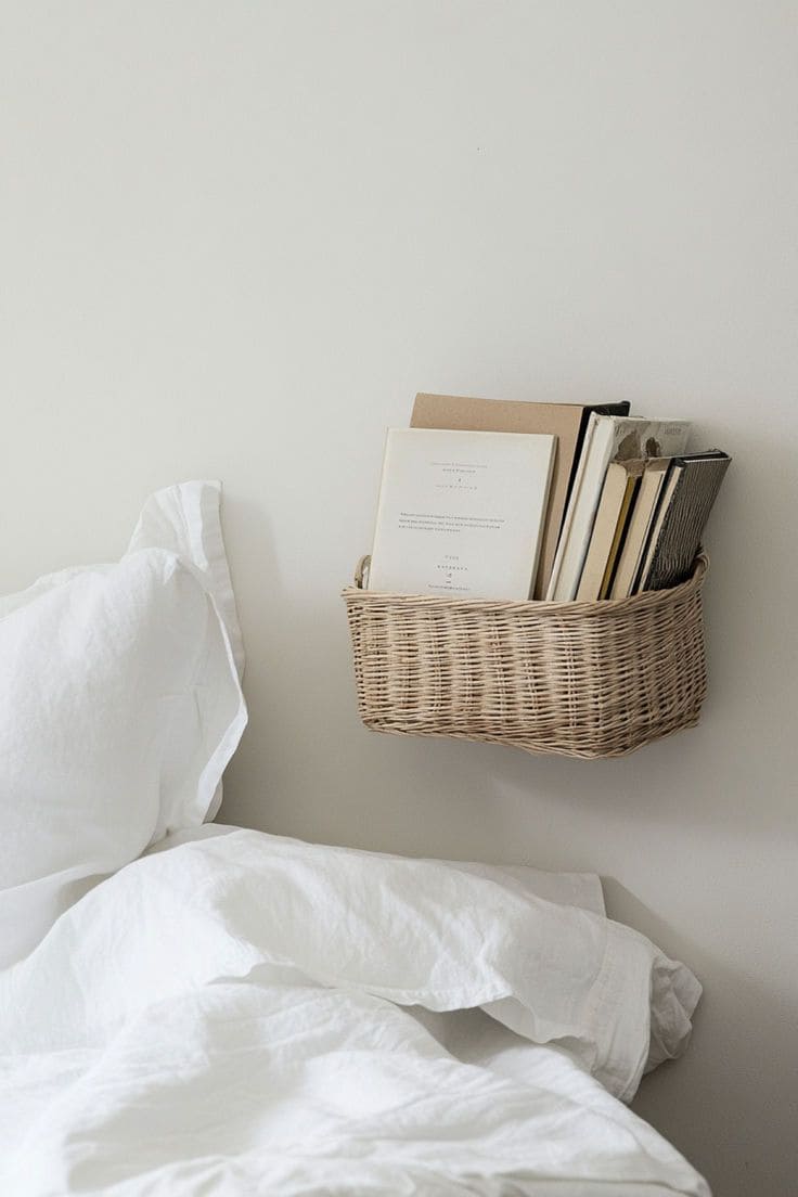 Charming and Practical Bedside Basket Storage