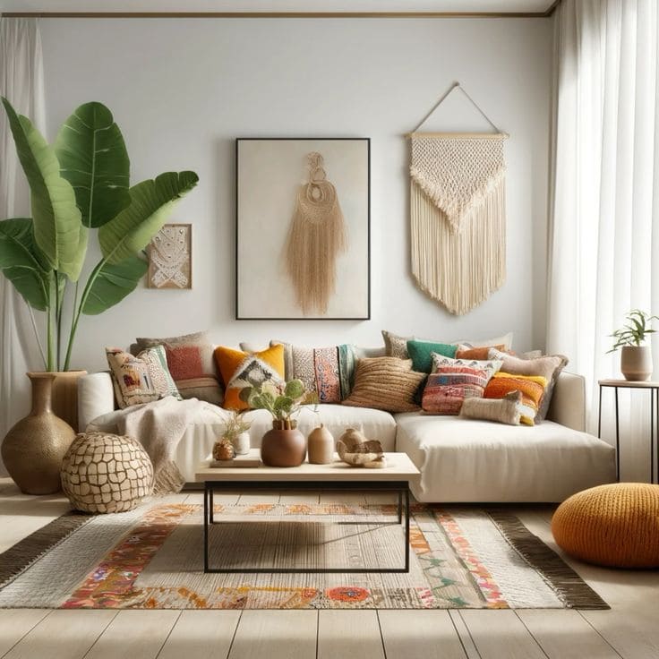 Chic and Serene Boho Living Room