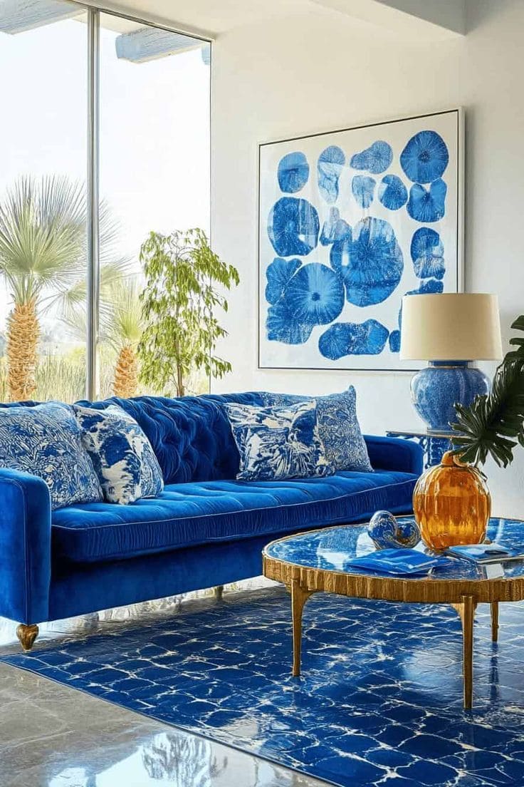 Coastal Blue Couch Living Room Inspiration