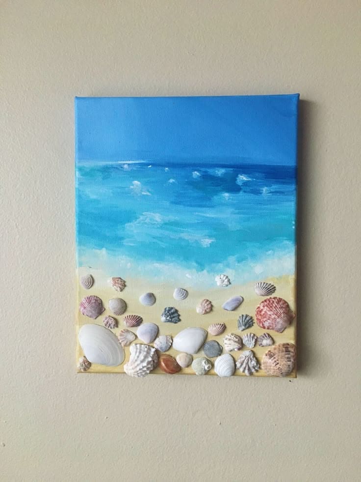 Coastal Seashell Canvas for Beach Lovers