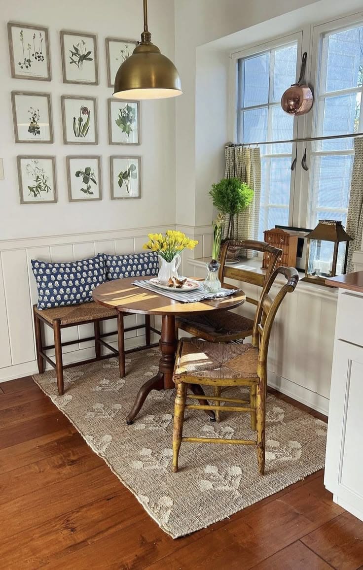 Cozy Corner Dining with Vintage Charm