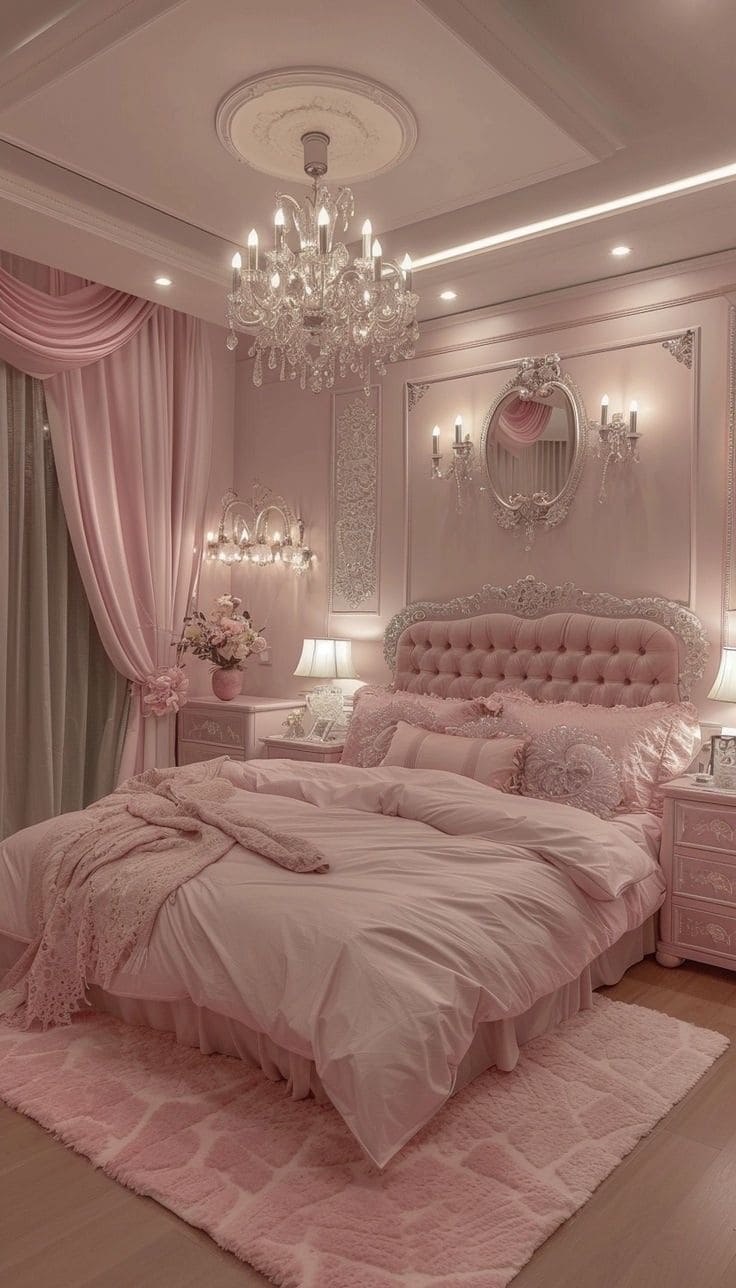 Elegant Blush Pink Dream Bedroom