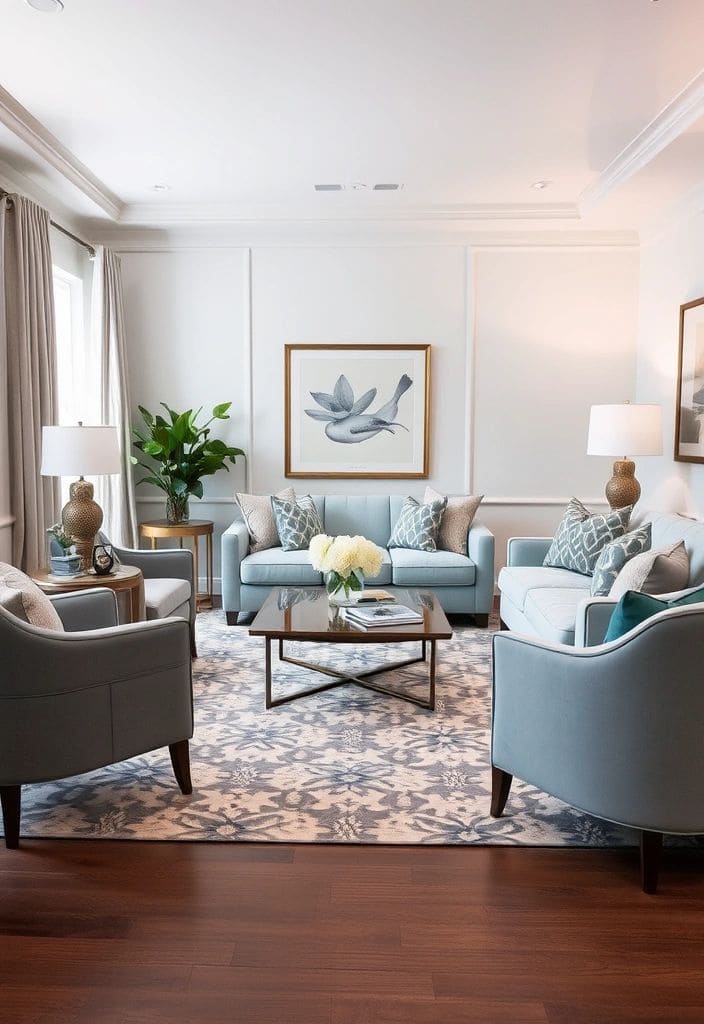 Elegant Coastal Serenity Living Room