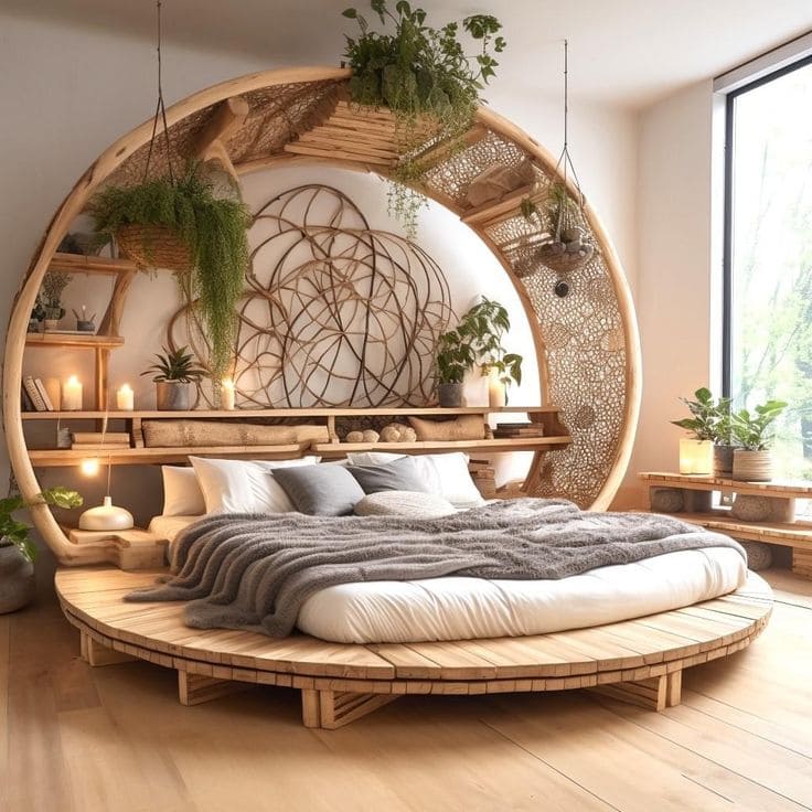 Enchanted Circular Sanctuary Headboard Retreat