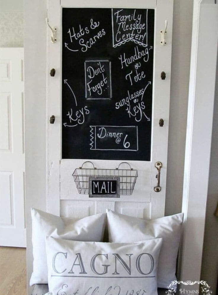 Entryway Message Board from Old Door