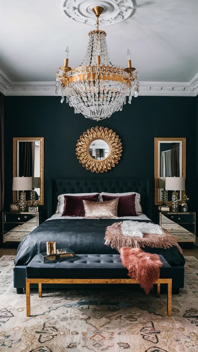 Glamorous Noir and Gold Elegance Bedroom